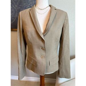 Badgley Mischka Vintage Wool Tan Women’s Blazer Size 8